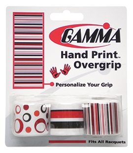 Намотка GAMMA Hand Print Overgrip (блистер 3 шт.) (red/white)