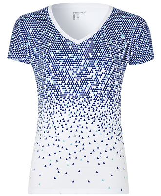 Футболка для девочек Head Whiz JR T-Shirt V-Neck (white-blue)